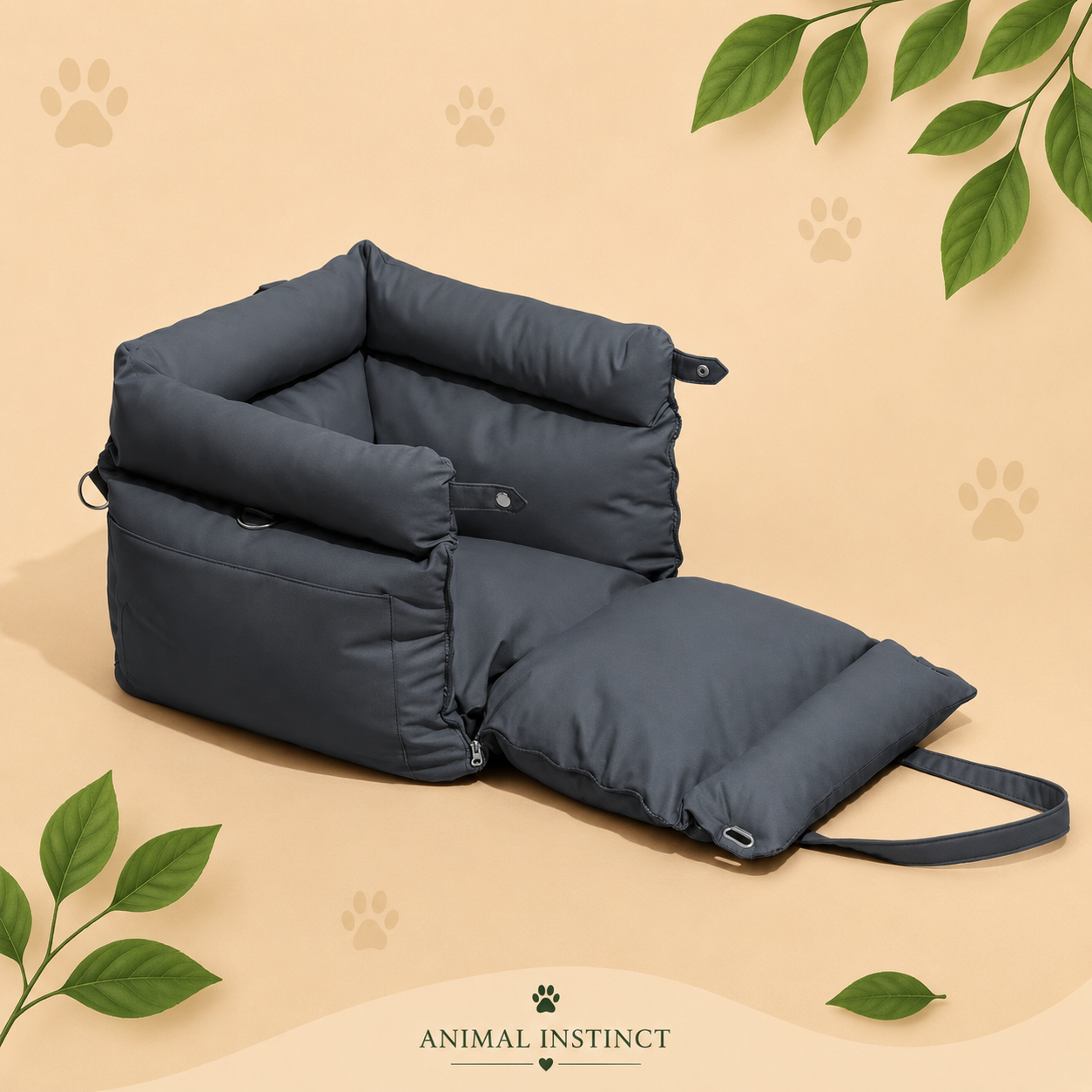 Dog Car Seat & Travel Bed | Removable & Washable Travel Booster for Small Dogs