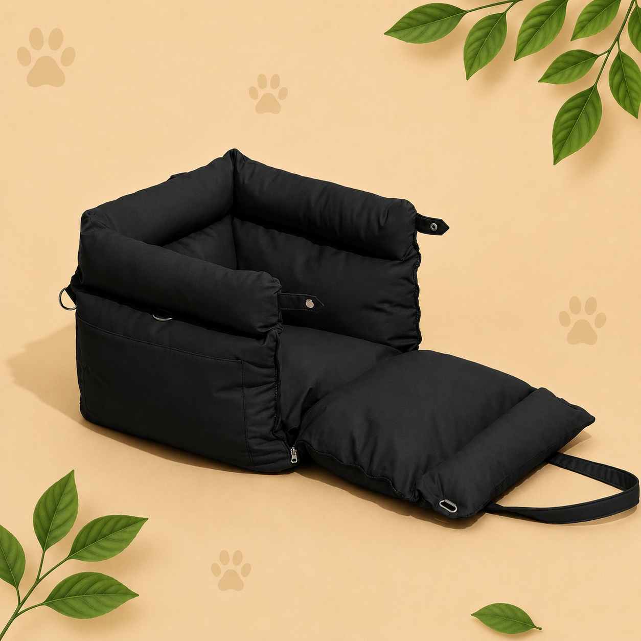 Dog Car Seat & Travel Bed | Removable & Washable Travel Booster for Small Dogs
