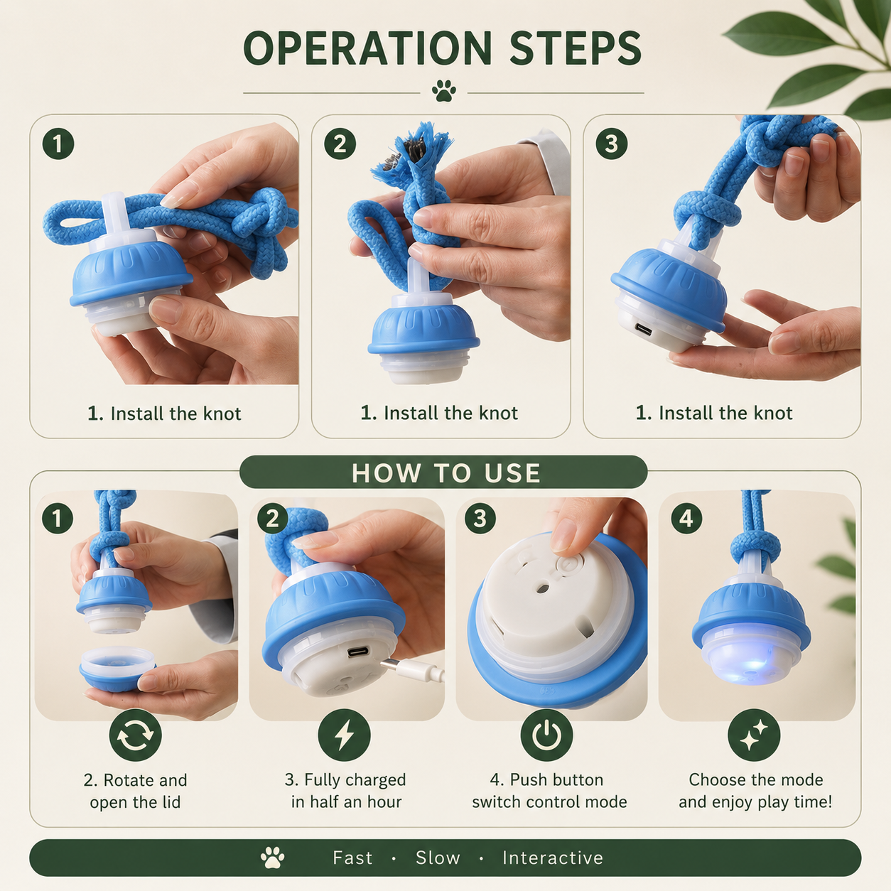 Smart Interactive Dog Ball Toy – USB Rechargeable Chew & Play Ball
