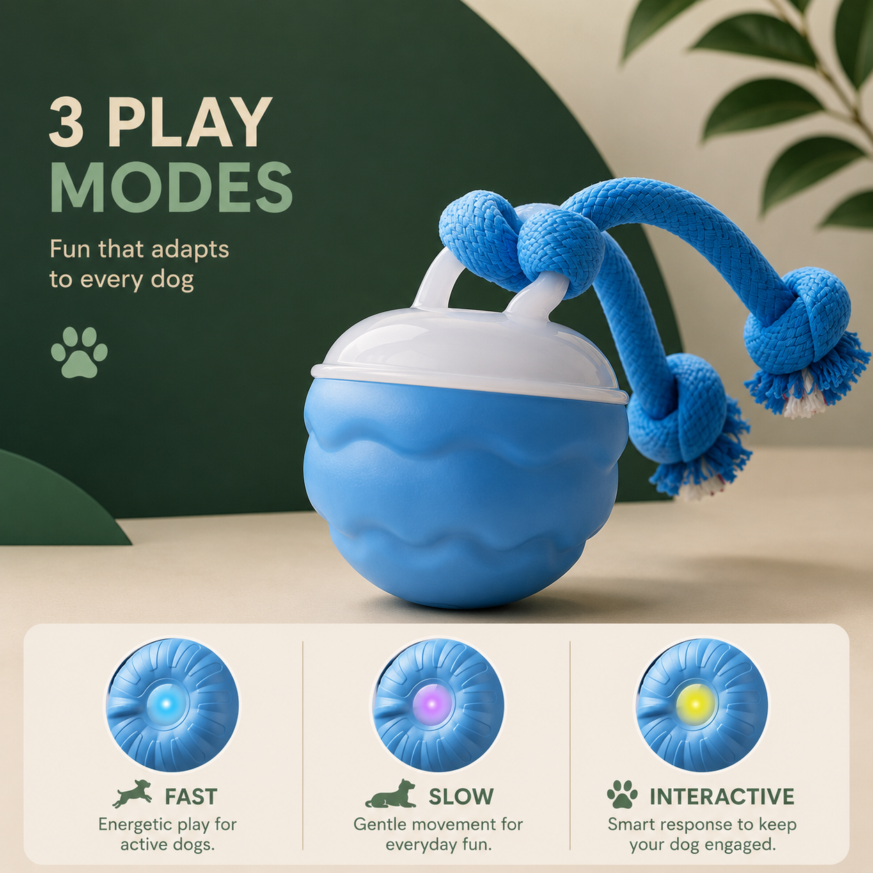 Smart Interactive Dog Ball Toy – USB Rechargeable Chew & Play Ball