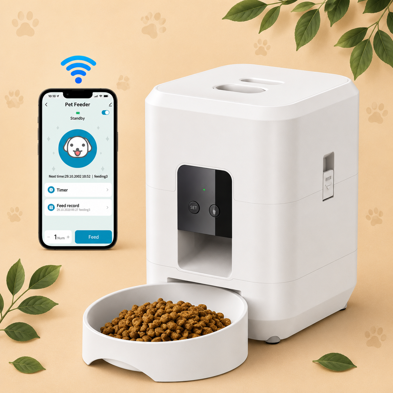 Smart Automatic Pet Feeder with Wi-Fi, HD Camera & App Control