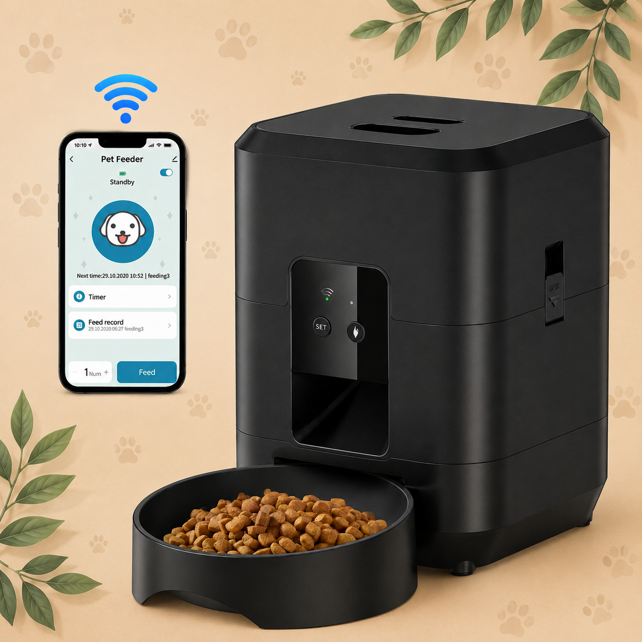 Smart Automatic Pet Feeder with Wi-Fi, HD Camera & App Control